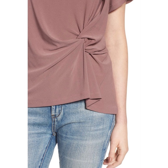Leith Side Knot Tee, Color: Purple Taupe, Size: S=4-6 - Picture 3 of 5